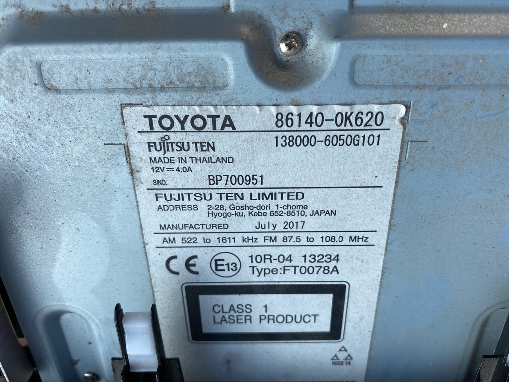 фото №6, Навигация радио панель do toyota hilux 86140-0k620