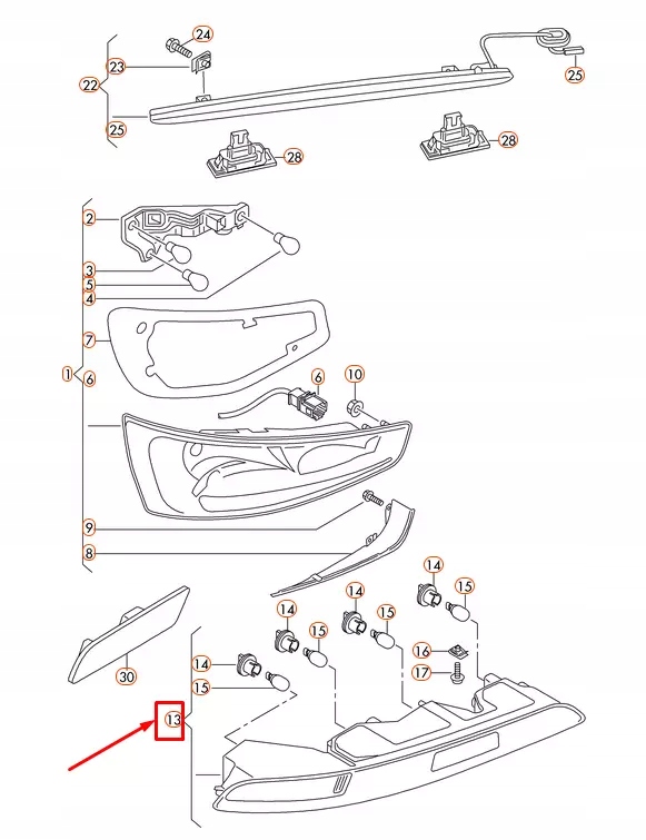 фото №12, Audi q3 8u лампа задня ліва 8u0945095c oem