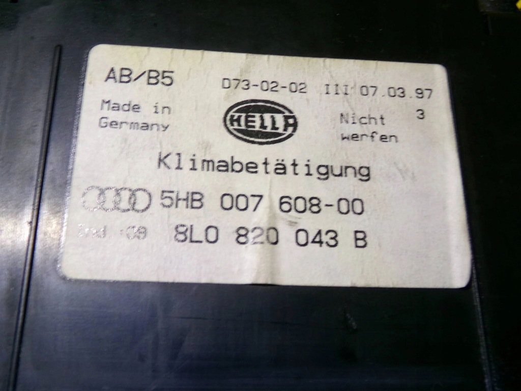 фото №7, Панель керування обдув кондиціонера audi a3 8l 5hb007608-00 nr1376