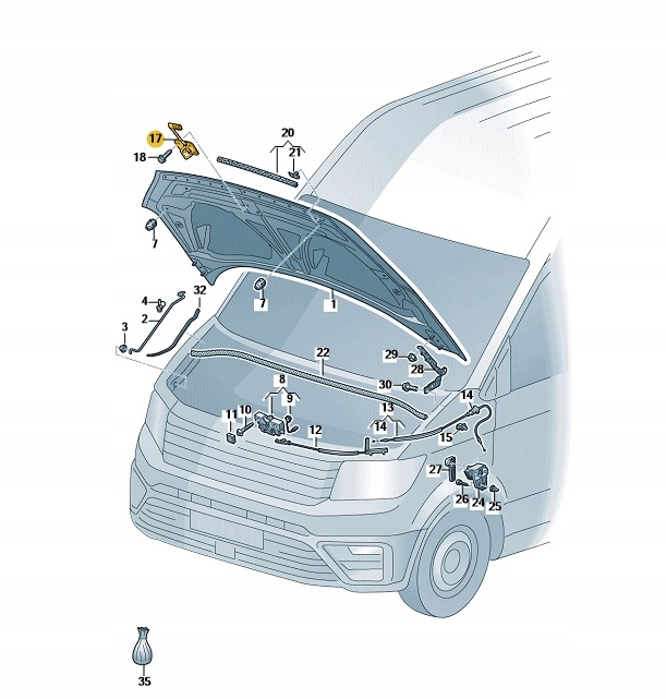 фото №1, Засувка замка капот перед vw crafter oe: 7c0823186