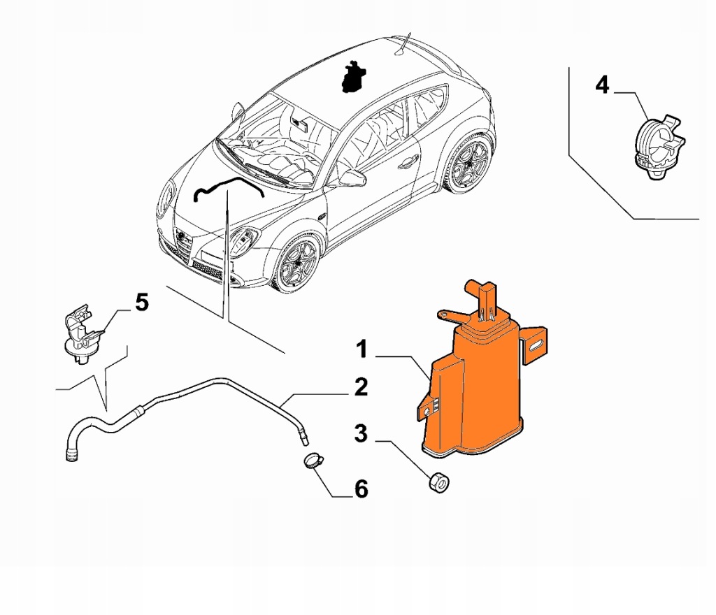 Купити Фільтр паров пального alfa romeo mito 1.4