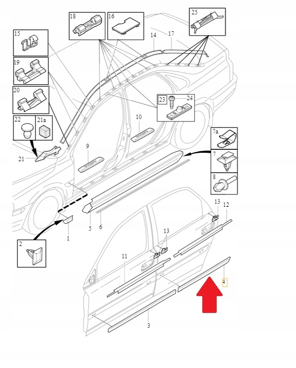фото №4, Молдинг двері лівий задня s80 1999-2006 9485751 оригінал