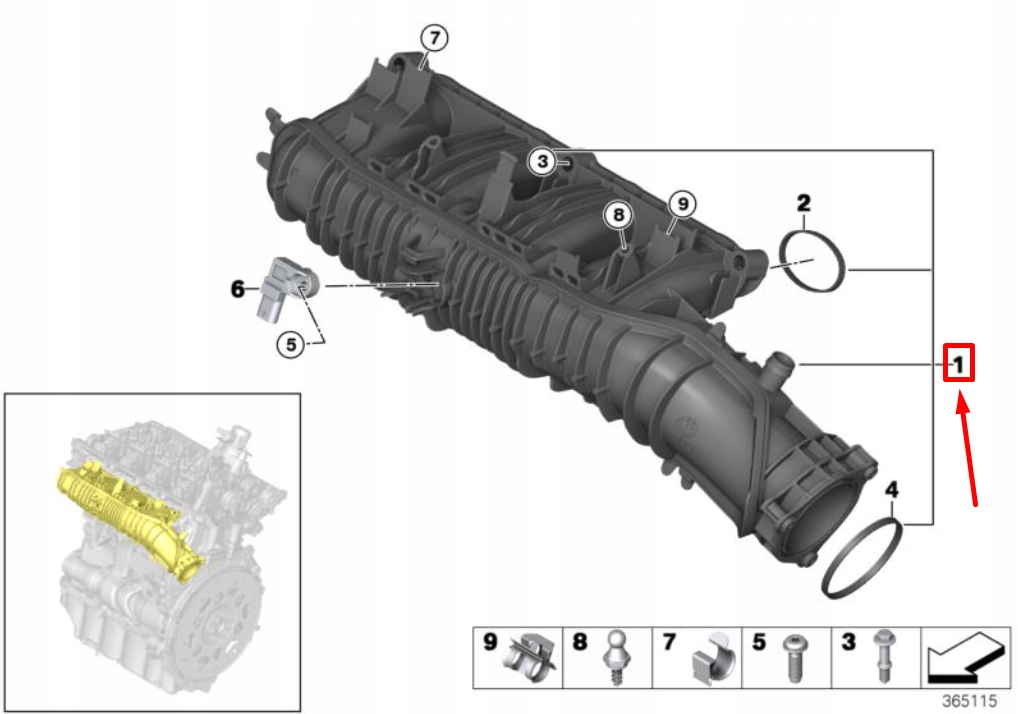 фото №9, Mini cooper s f55 двигун впуск manifold 11617617500
