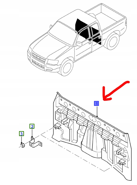 фото №1, Перегородка задняя ford ranger 1998-2012