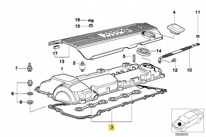 фото №7, Оригінальний номер bmw прокладка кришки головки клапанів bmw e34 525i e36 325i m50 m52