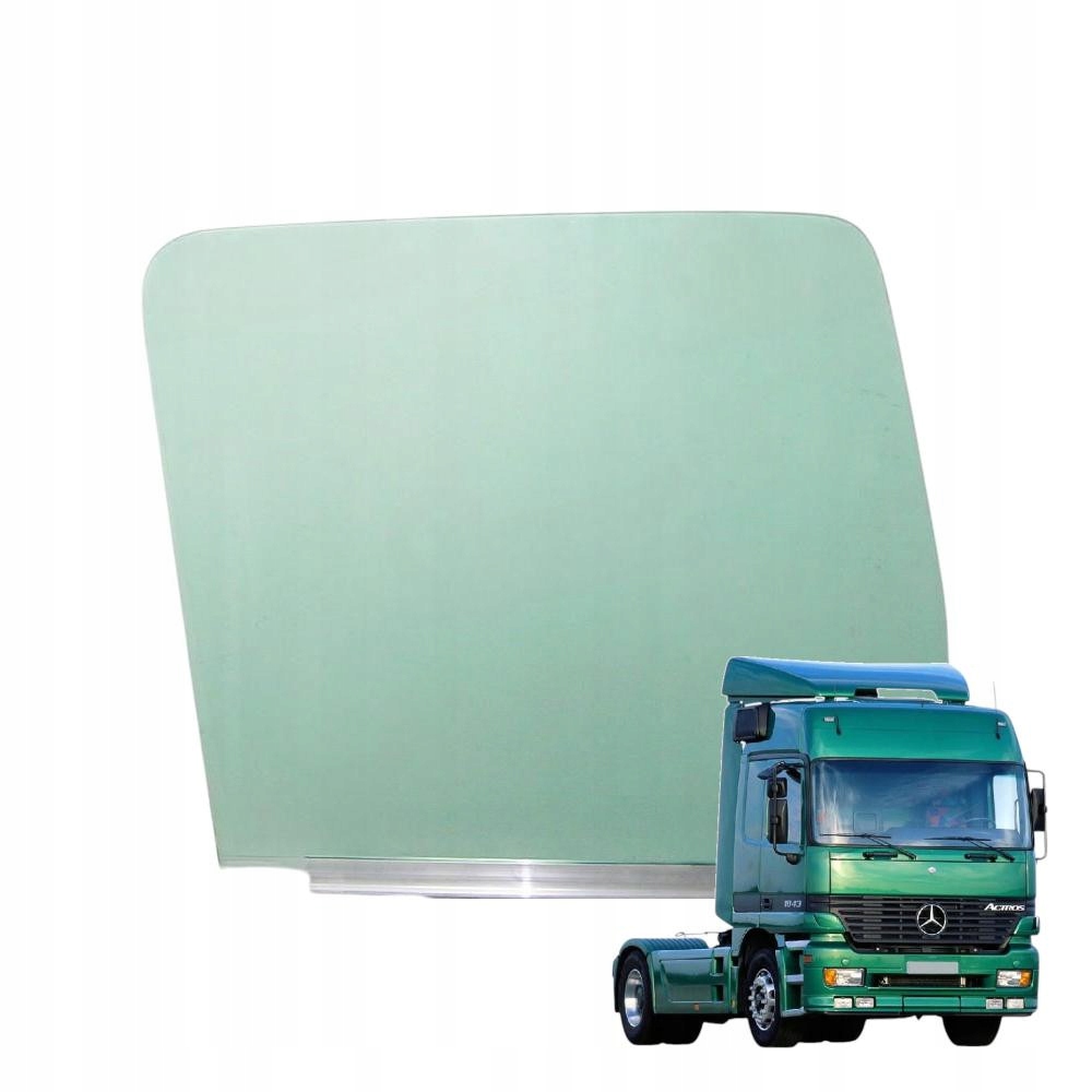 фото №1, Скло бічна двері mercedes actros 2003- зелений ліва опускна