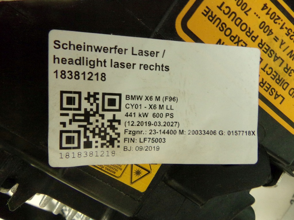 фото №14, Bmw g05 g06 f95 f96 лампа фара перед laser комплектна права 9481790
