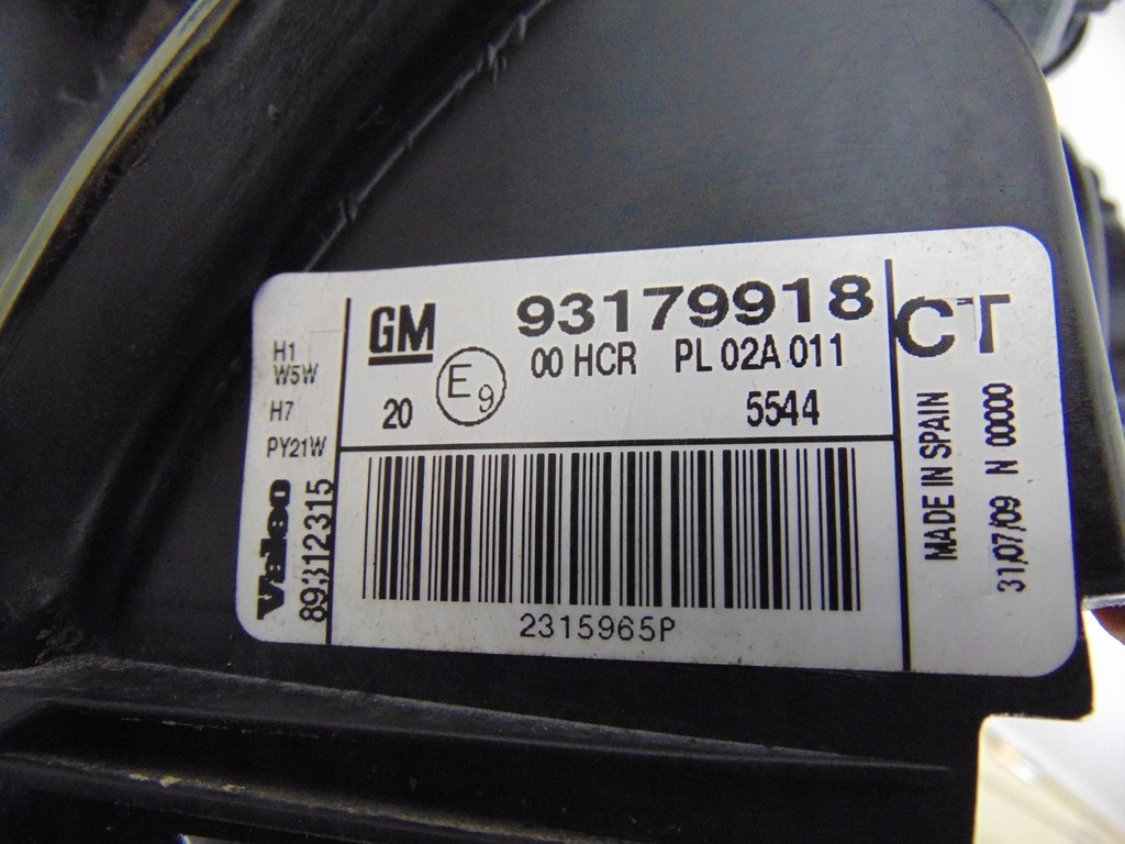 фото №14, Лампа левая перед opel vectra c lift gts линза тонированная 93179918 europa