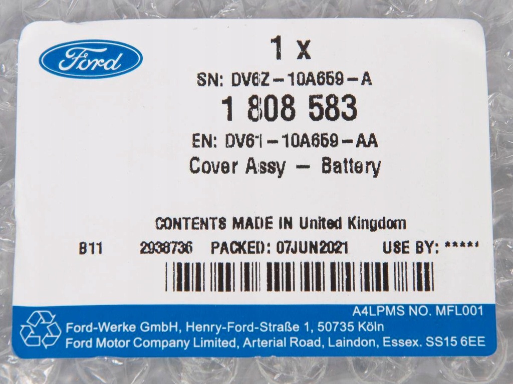 фото №10, Кришка акумулятор c-max 2018-19 _connect 2013- _ 1808583 _ dv61-10a659-aa