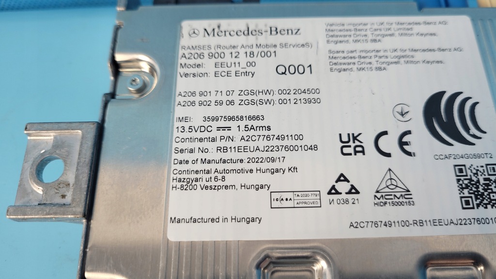 фото №7, Mercedes w206 c220 23r модуль связи a2069001218