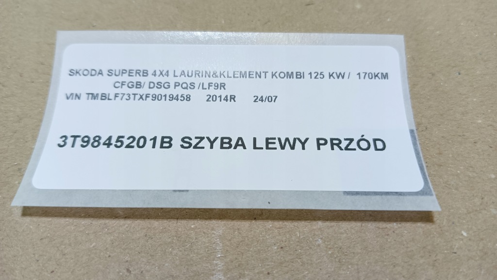 фото №5, 3t9845202b скло ліва перед superb skoda ii lift 2014 rok