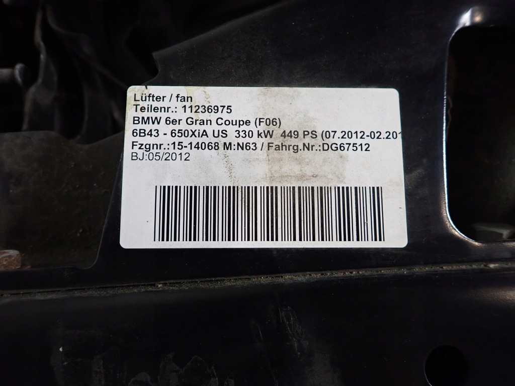 фото №14, Bmw 6 f06 11- pas передній підсилювач радіатор