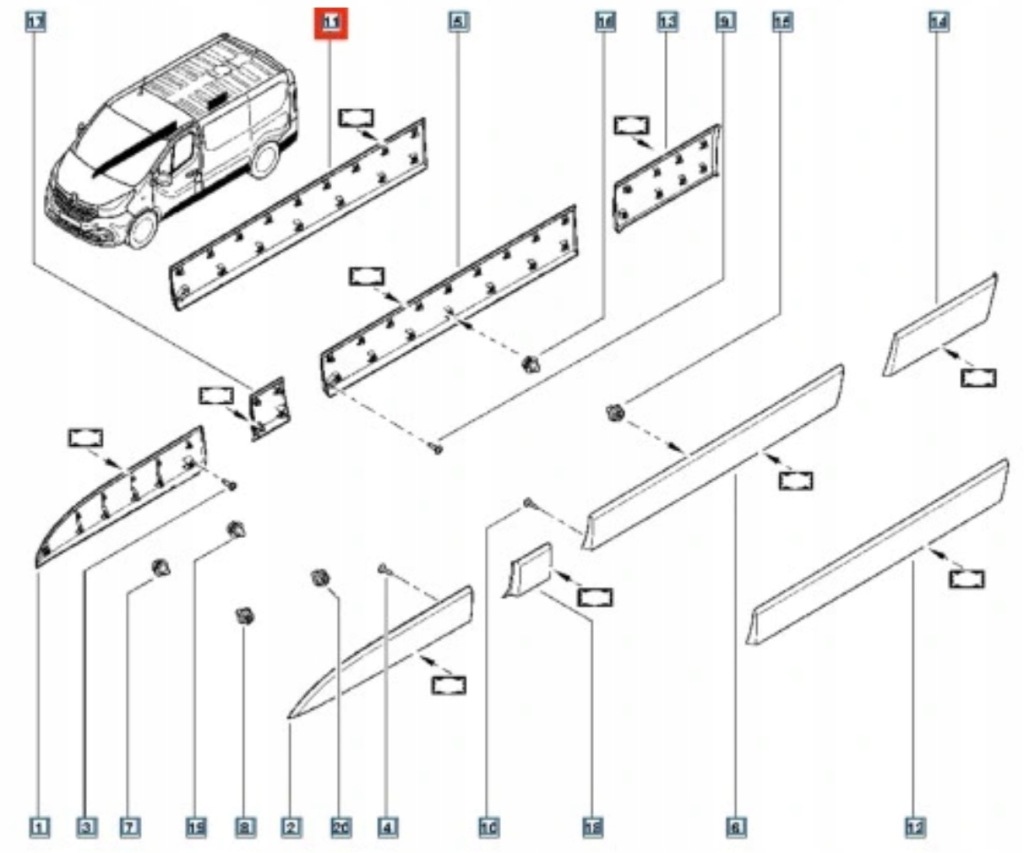 фото №14, Молдинг боковая правая trafic iii iv vivaro b talento
