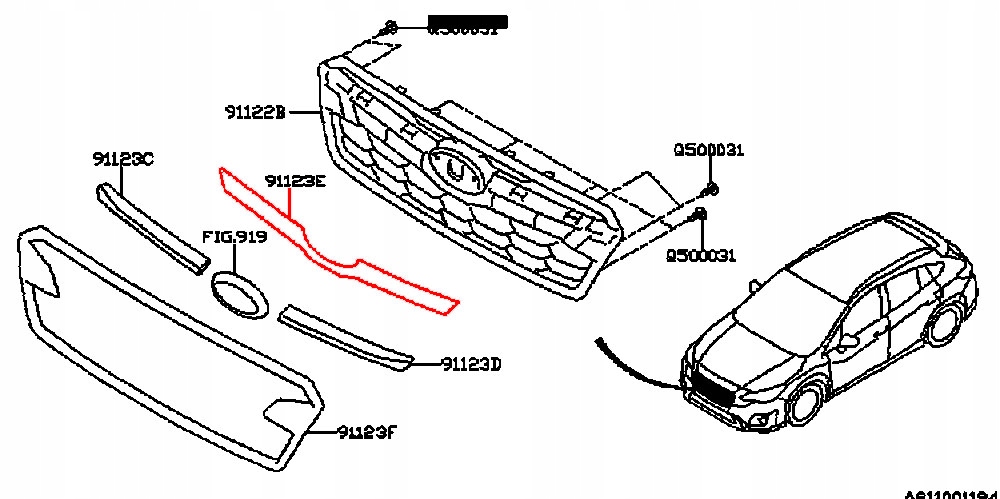 фото №3, Subaru xv 17- молдинг накладка решётка решетка перед