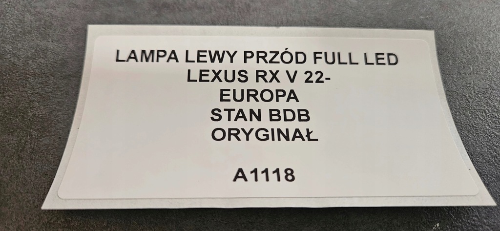 Купити Фара лівий перед full led lexus rx v 22- європа оригінал