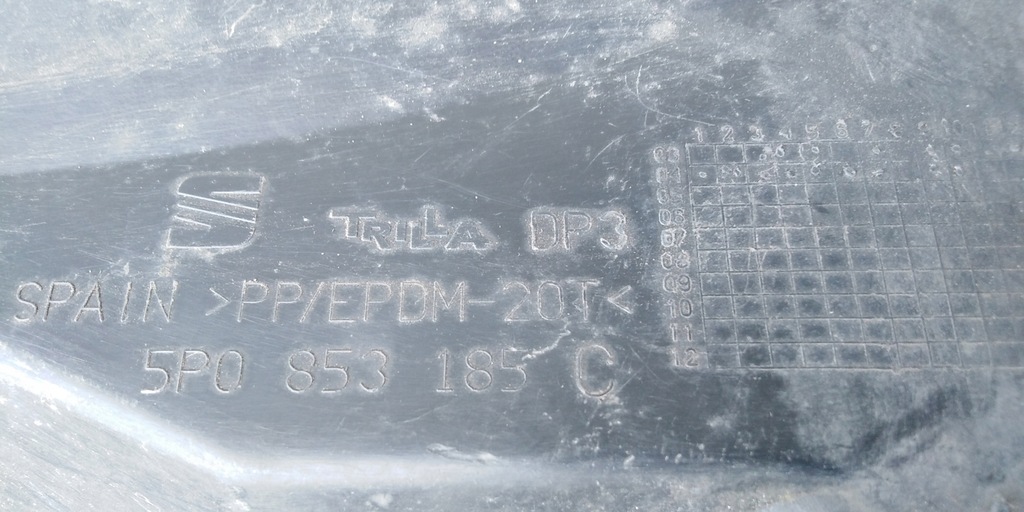 фото №7, Seat оригинальный номер 5p0853185c жабо пластиковый
