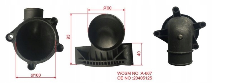 фото №1, Корпус термостата пластикова rvi volvo fh12 wosiman a-677