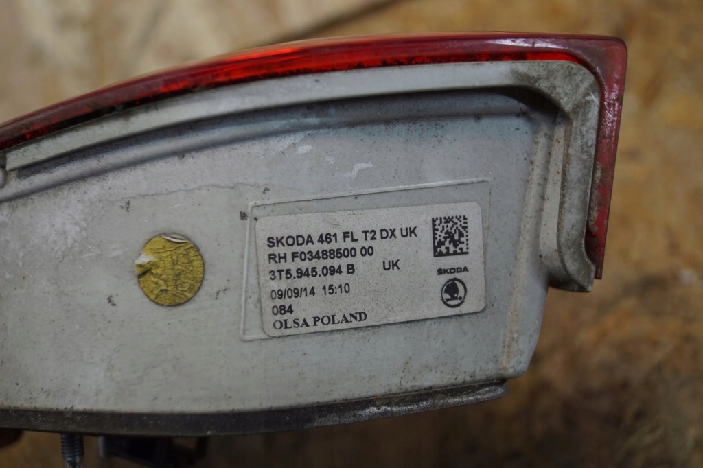 фото №9, Лампа правый задняя skoda superb ii lift sedan 3t5945094b