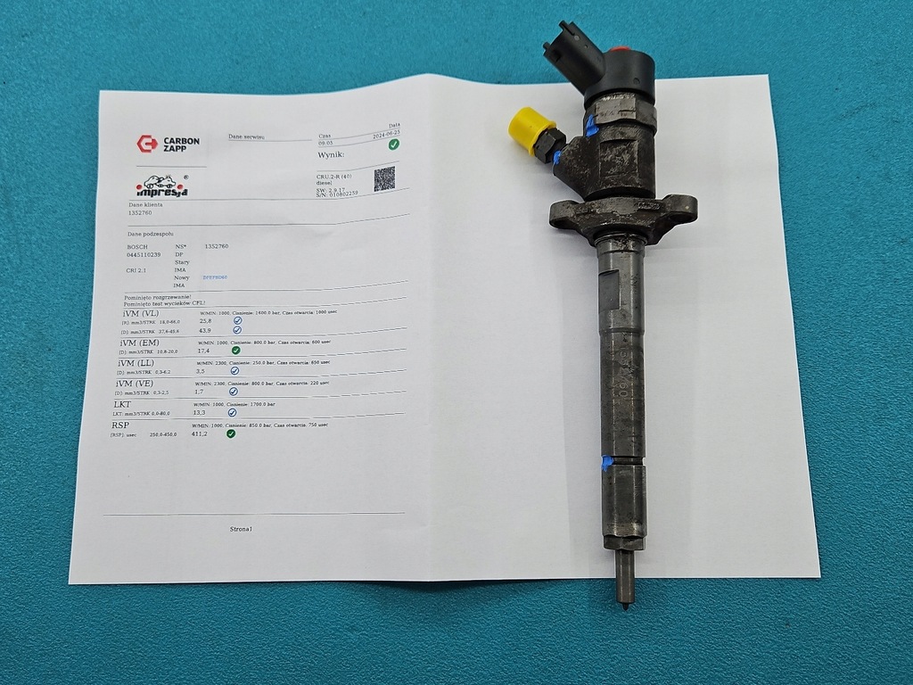 фото №1, Test форсунка peugeot partner ii 0445110239 1.6 hdi