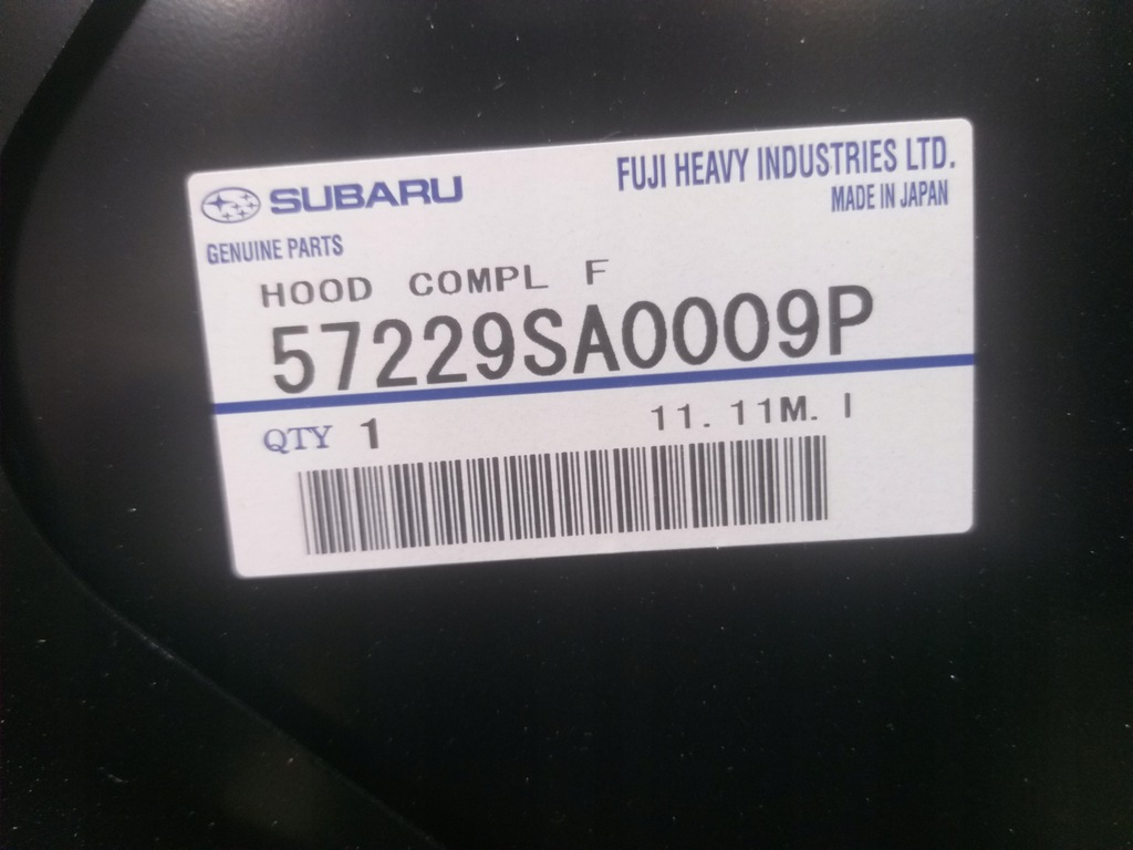 фото №3, Капот subaru forester 02- nowa оригинальная