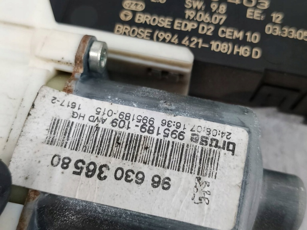 фото №8, Подъемник стекло правый перед peugeot 407 sw 9644893480 9663036580