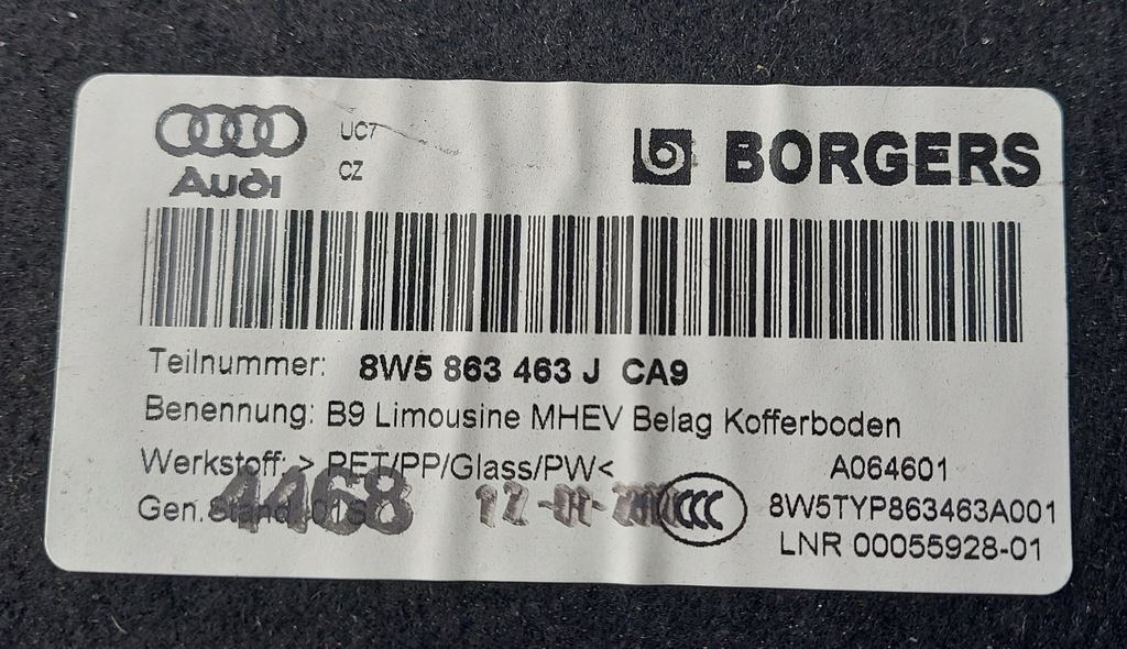 фото №7, Audi s4 a4 b9 8w обшивка багажника 8w5863463j sedan