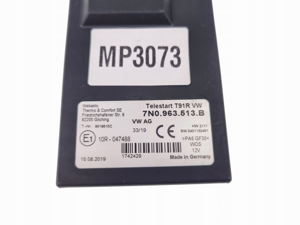 фото №3, Volkswagen caddy 2019 блок управления / модуль webasto