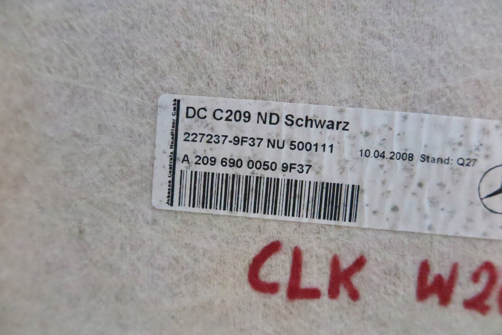 фото №12, Стеля стеля czarna mercedes benz clk w209 lift a2096900050