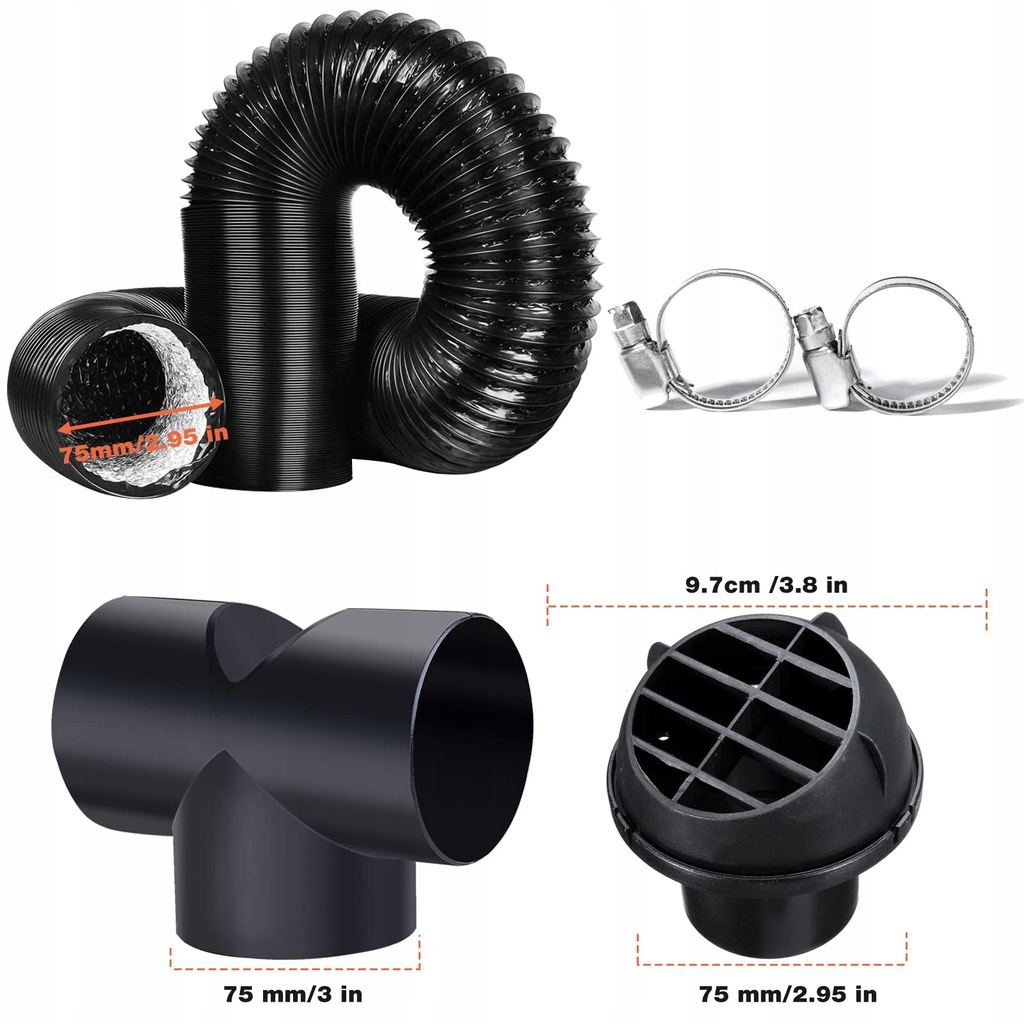 фото №5, Шланг труба wylotowe тёплого воздуха 75mm do webasto eberspacher