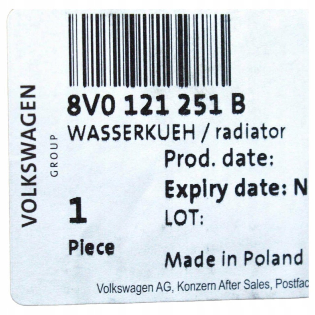 фото №8, Радиатор жидкость охлаждающий vag audi a3 8y rs3 8v оригинальный