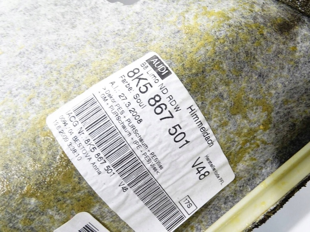 фото №12, Потолок элементы комплект czarna audi a4 s4 b8 sedan s-line