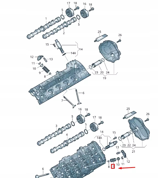 фото №1, Vw touareg 7p mk2 клапан spring 06e109623n