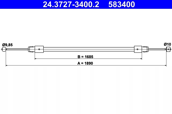 Cięgło, гальмо стояночний ate 24.3727-3400.2 Ціна