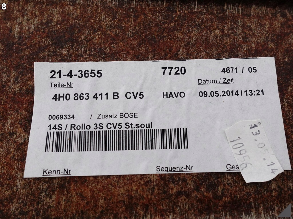 фото №9, Audi a8 s8 4h0 d4 lift 09-17 полиця задня багажника решітка bose long cv5