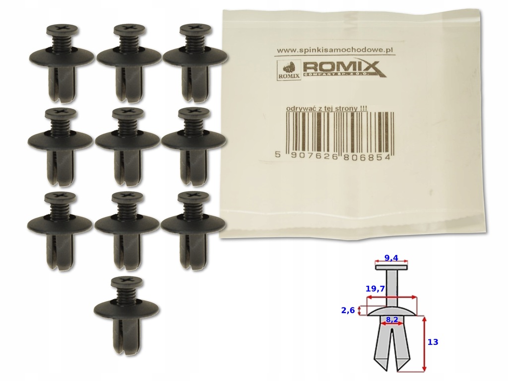 фото №1, Mazda xedos-6 92-98 кліпса кліпса штифт romix 10szt