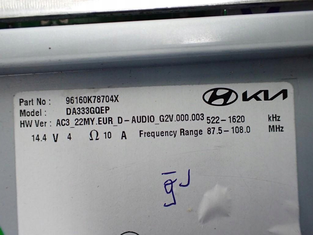 фото №7, Радио заводской оригинал 96160-k78704 96210-k7400 hyundai i10 iii 22r