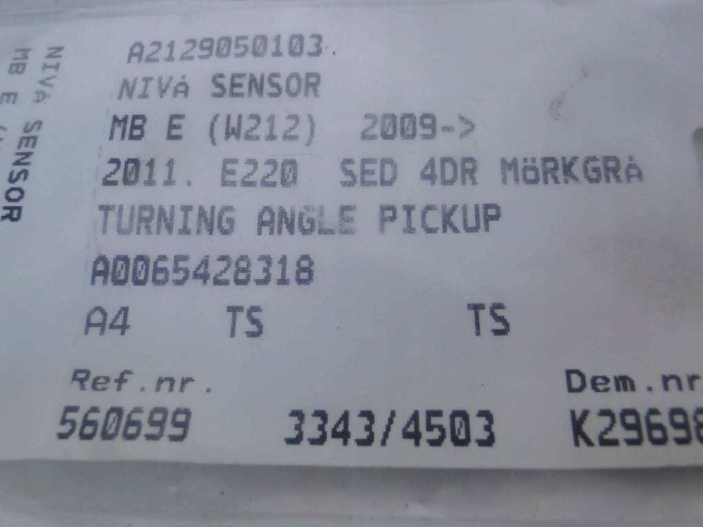 фото №7, Mercedes cls 218 датчик kąta повороту лівий