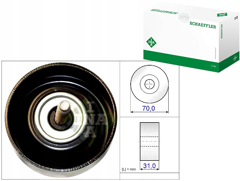 фото №1, Ina 532 0614 10 ролик направляющая / направляющая, ремень клиновой зубчатый
