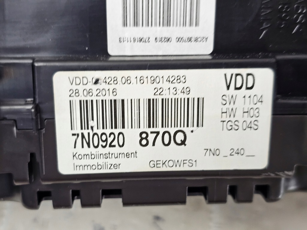 фото №7, Лічильник приладова панель прилади europa vw sharan ii 7n0920870q