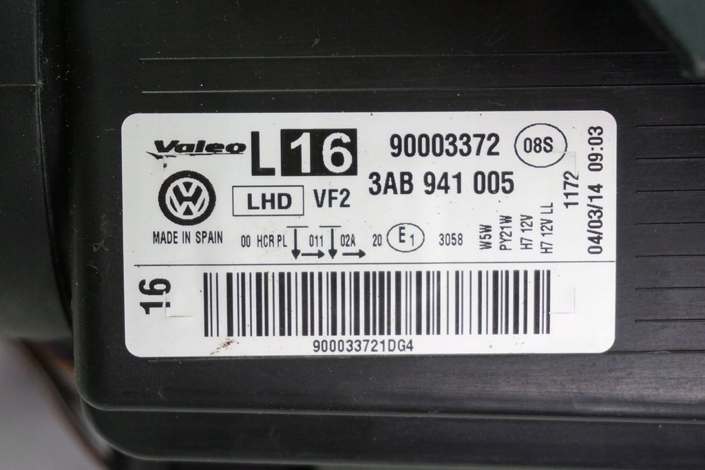 фото №8, Лампа левая передняя vw passat b7 3ab941005