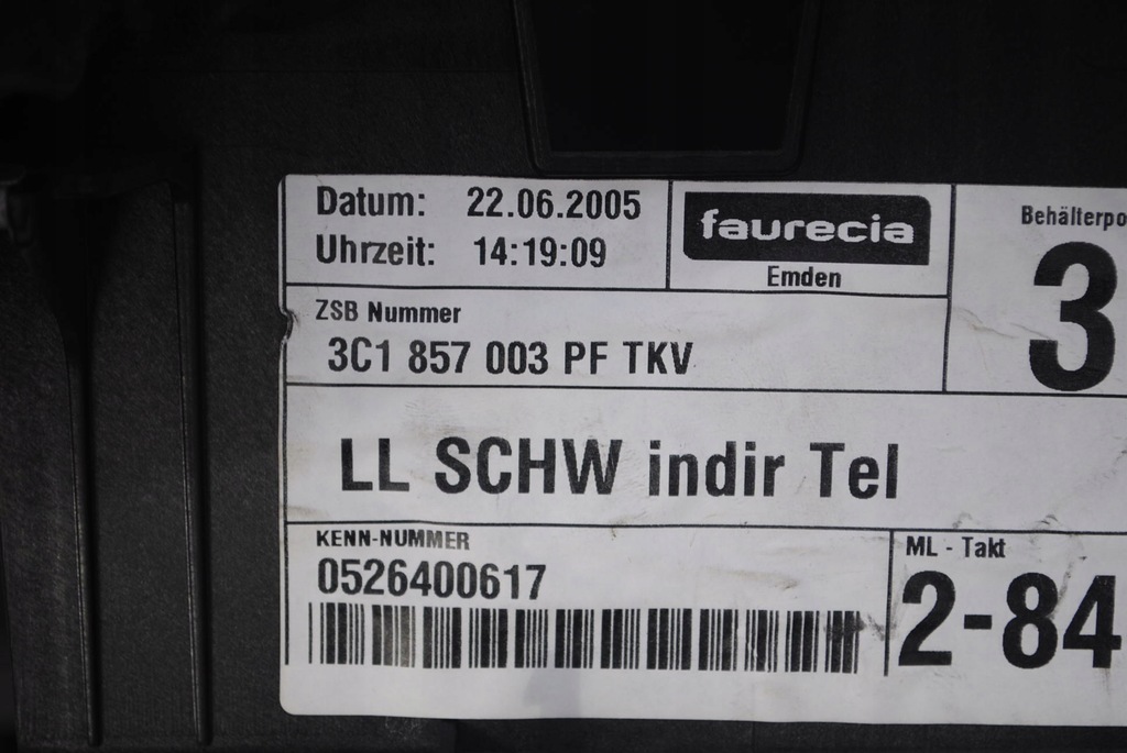фото №10, Панель приладів панель приладів приладова консоль czarna vw passat b6