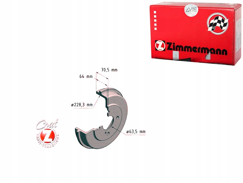 фото №1, Гальмівні барабани гальмівні ford b-max 12- задня zimmermann