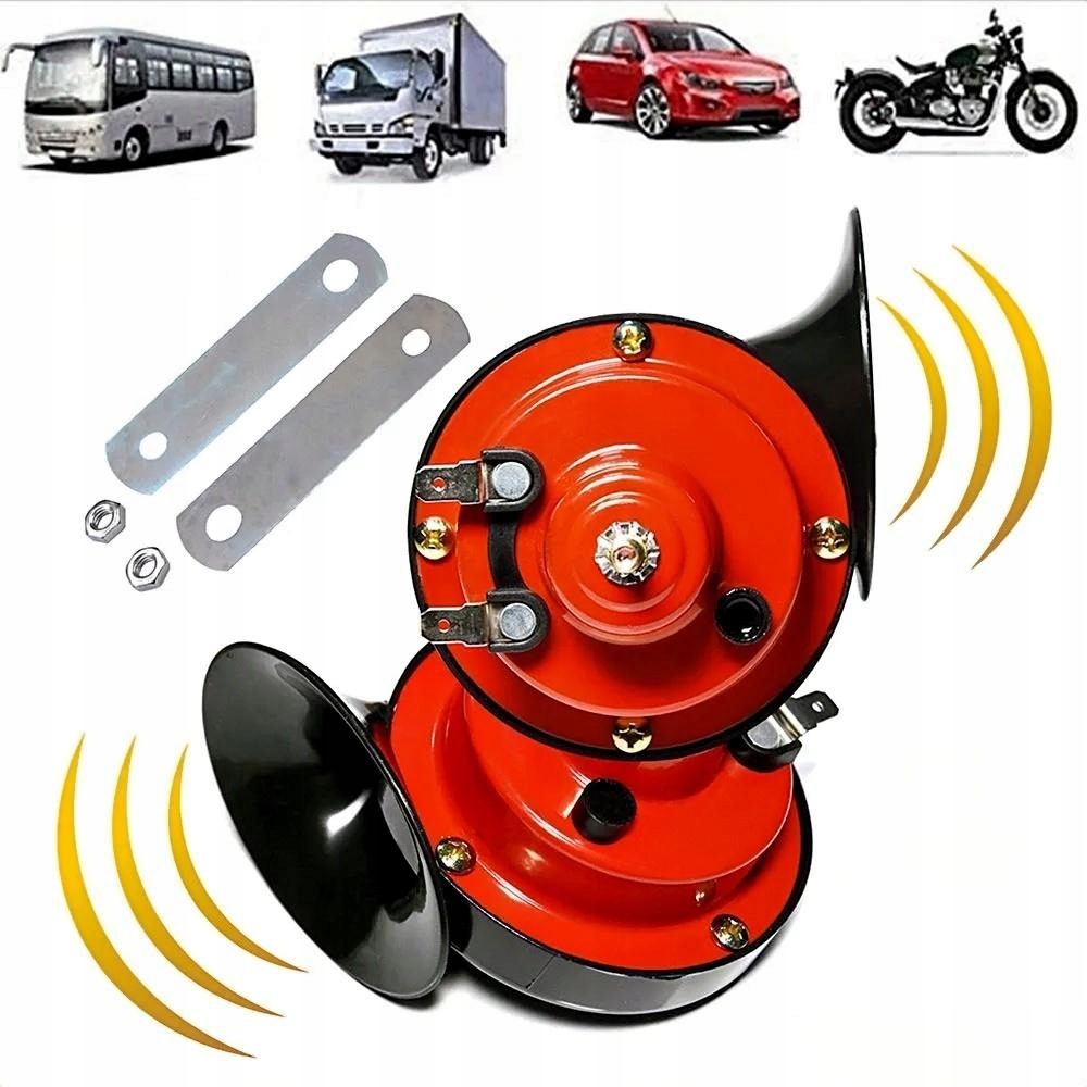 фото №11, Гучний клаксон сигнал звуковий 12v 2 штуки сигнал amio-01716