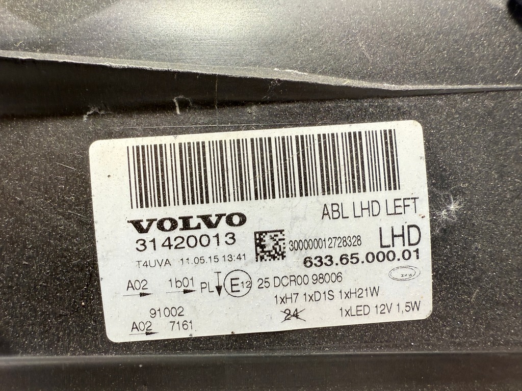 фото №9, Volvo s80 v70 xc70 лампа передня ліва фара 31420013