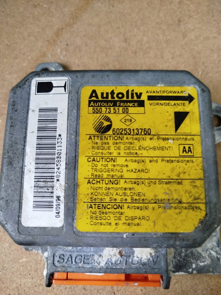 фото №4, Модуль подушок повітряних renault espace iii 550735100