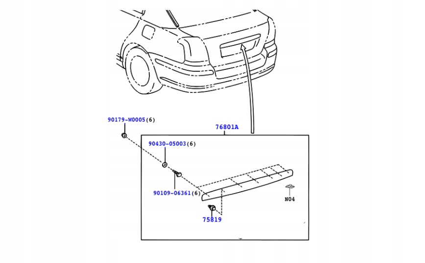 фото №9, Молдинг накладка крышки багажника toyota avensis t25 sedan
