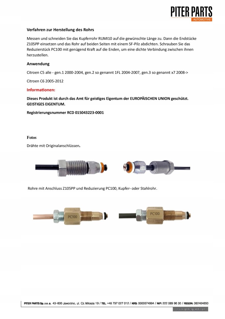 фото №11, Комплект дроти гідравлічний перед задня citroen c5 c6 трубка мідна 15m