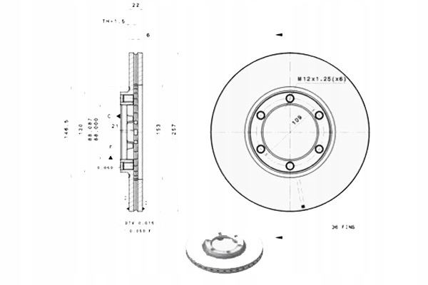 фото №1, Brembo гальмівні диски гальмівні 2szt isuzu campo 2.2 tfs