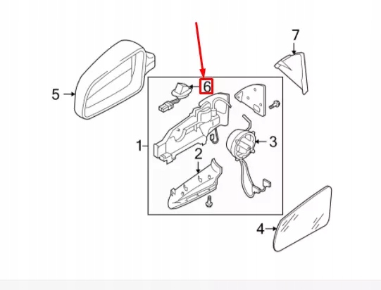 фото №7, Audi a6 c6 передние левая зеркало peryferyjne лампа защитная 4f0949133 oem