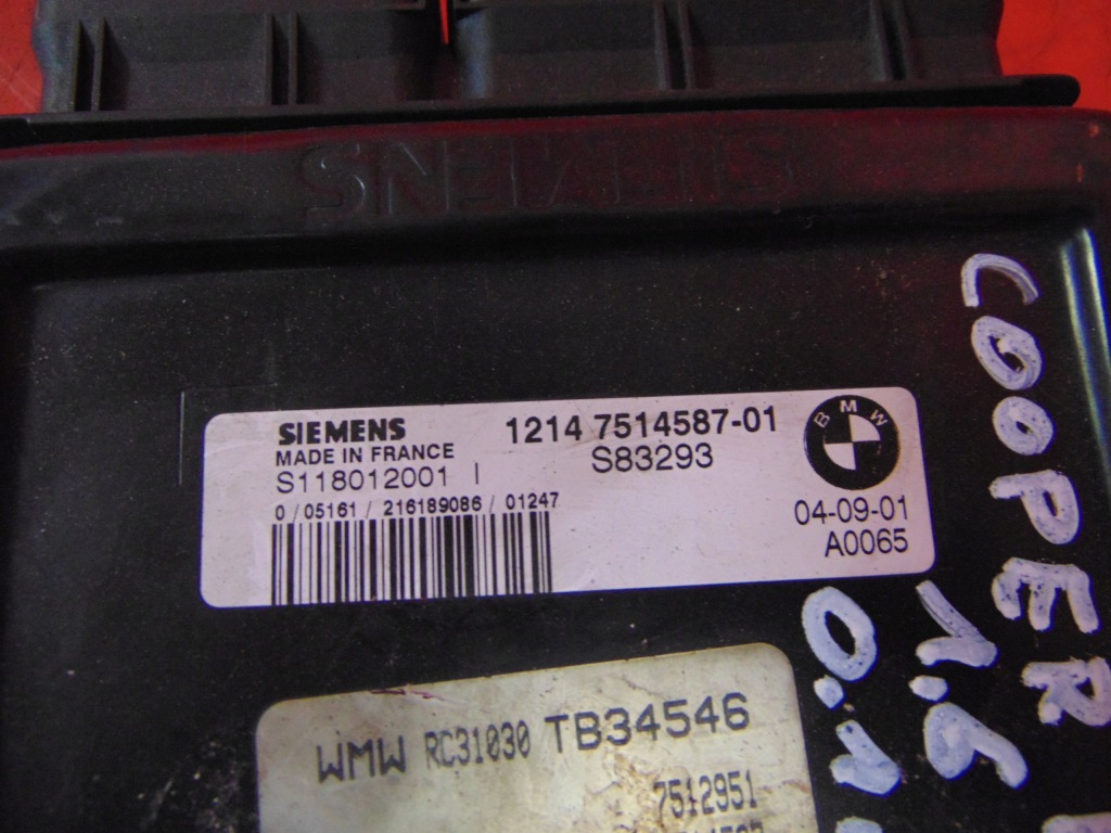 фото №2, Mini one cooper r50 r53 1.6 16v блок управления бортовой компьютер